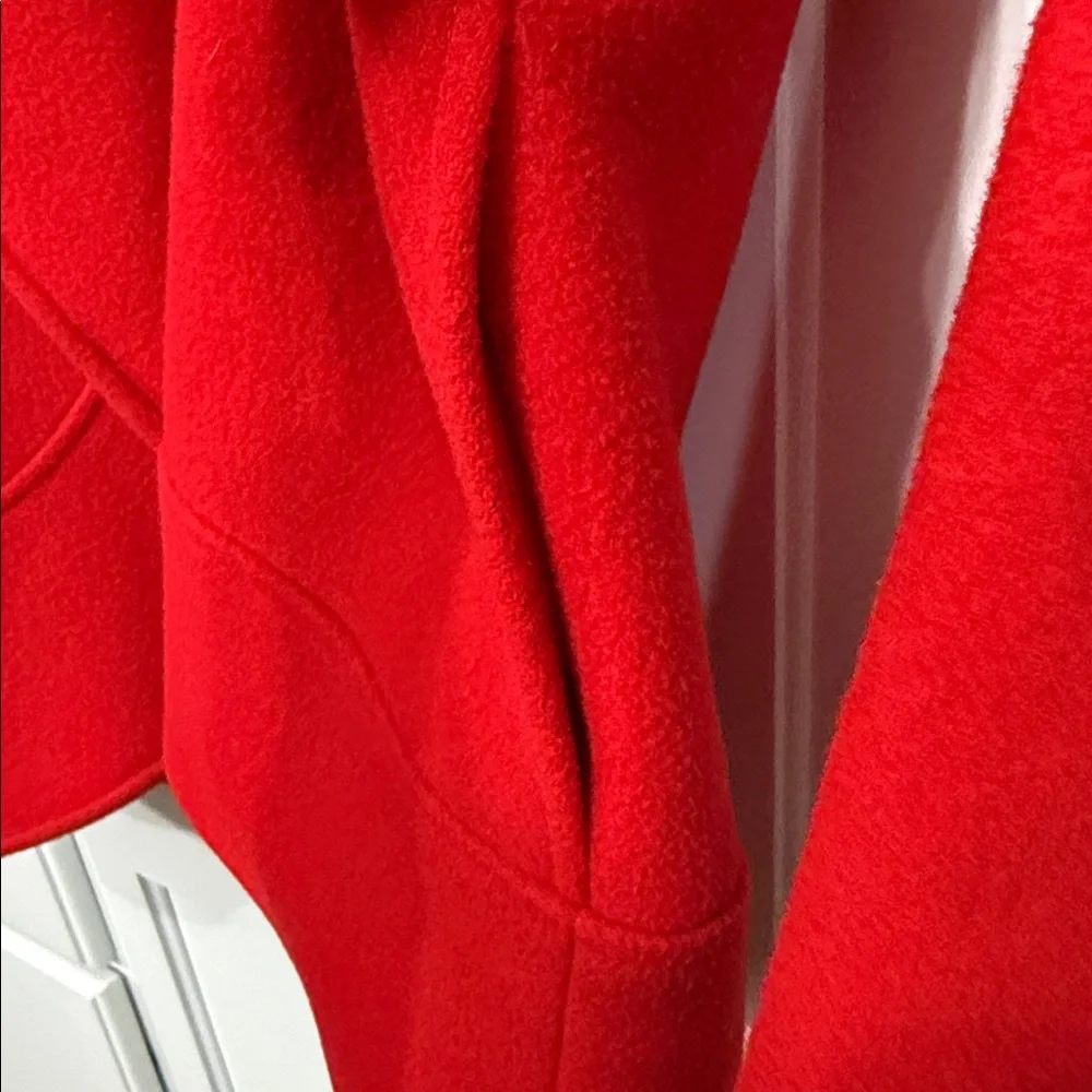 Vintage Harvé Benard Red Wool Shawl Collar Coat | 80s 90s Classic - Picture 6 of 11